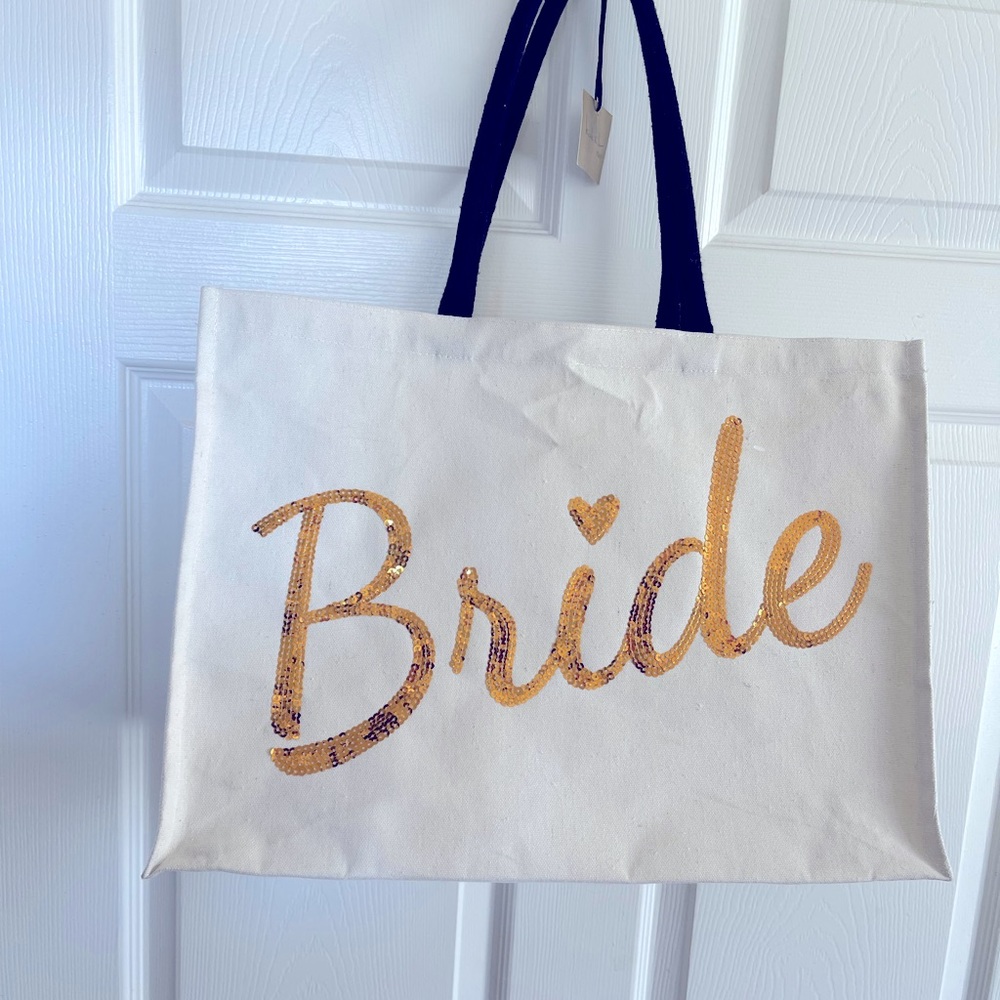 Bride Tote 🤍 Canvas/Gold Boutique Tote
